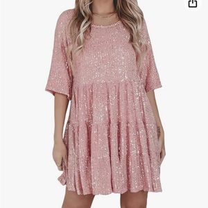 Women’s Sequin Babydoll Mini Dress